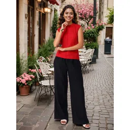 Freehand by The Indian Garage Co Self Design High Neck Sleeveless Top-picture-25