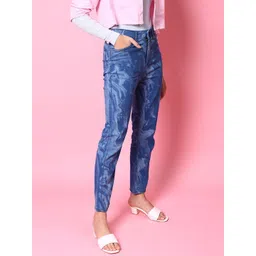 Freehand by The Indian Garage Co Women Blue Straight Fit Clean look Light Fade Stretchable Jeans-picture-29