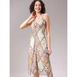 Freehand by The Indian Garage Co Women Ethnic Motifs Printed A-Line Midi Dress-picture-11