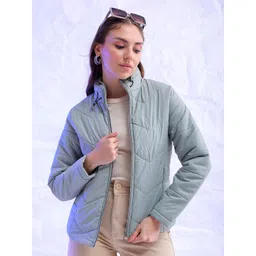 Freehand by The Indian Garage Co Women Green Outdoor Bomber Jacket-picture-40