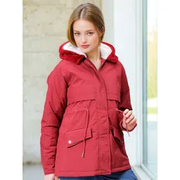 Freehand by The Indian Garage Co Women Hooded Solid Casual Parka Jacket-picture-18