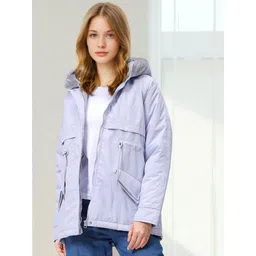 Freehand by The Indian Garage Co Women Hooded Solid Casual Parka Jacket-picture-17
