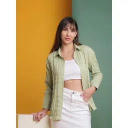 freehand by the indian garage co. Women Regular Fit Solid Spread Collar Casual Shirt-picture-11