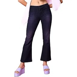 freehand by The Indian Garage Co Women Bootcut Solid High-Rise Jeans-picture-31