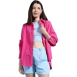 freehand by The Indian Garage Co Women Oversized Solid Shirt-picture-23