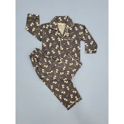 Freesia Array Kids Cute Panda Printed Lapel Collar Shirt & Pyjamas Night suit-picture-21