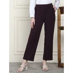 Frempy Women Relaxed Straight Leg Straight Fit High-Rise Trousers-picture-38