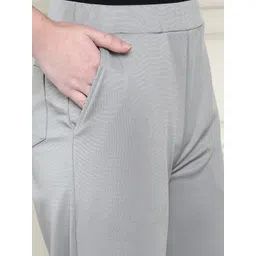 Frempy Women Relaxed Straight Leg Straight Fit High-Rise Trousers-picture-21