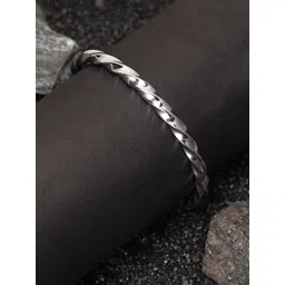 French Accent Men Silver-Plated Cuff Bracelet-picture-22