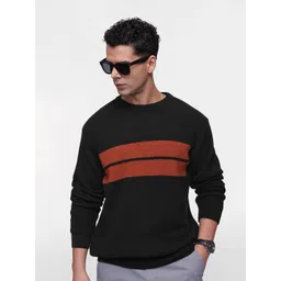 French Connection Cable Knit Striped Pullover Sweater image 1