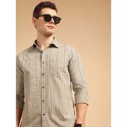 French Connection Men Premium Slim Fit Checked Pure Cotton Casual Shirt-picture-42