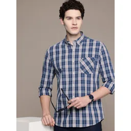 French Connection Opaque Checked Pure Cotton Casual Shirt-picture-36