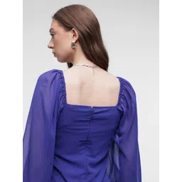 French Connection Plunge Neck Twisted Semi-Sheer Top image 2