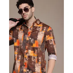 French Connection Slim Fit Abstract Printed Pure Cotton Casual Shirt-picture-29