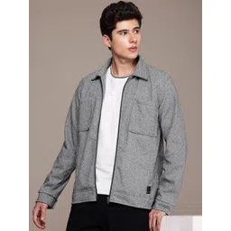 French Connection Spread Collar Self Design Tailored Jacket-picture-31