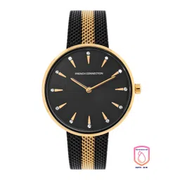 French Connection Women Black Embellished Dial & Black Stainless Steel Straps Analogue Watch FCL22-B image 2