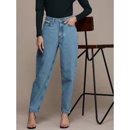 French Connection Women Pure Cotton Mid-Rise Mom Fit Light Fade Jeans-picture-30