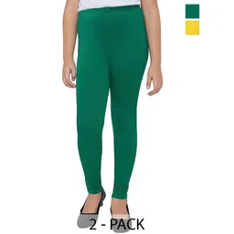 FRENCH KLEIDER Girls Pack Of 2 Pure Cotton Churidar Length Leggings-picture-39
