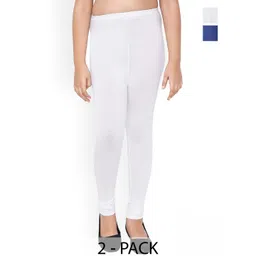 FRENCH KLEIDER Girls Pack Of 2 Pure Cotton Churidar Length Leggings-picture-21