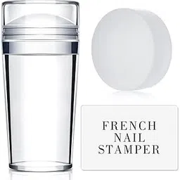 French Tip Nail Stamp - Nail Art Stamper with Silicone French Nail Stampers, Nail Scrapers and Replaceable Stamper Heads, 100-Time Using Soft Nail Stamper Kit DIY Nail Art Tools-picture-20