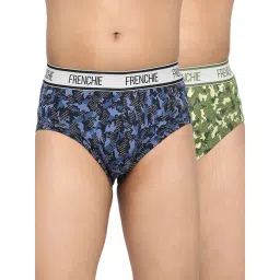 Frenchie Kids Navy & Green Camouflage Briefs (Pack Of 2)-picture-38