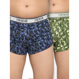 Frenchie Kids Navy & Green Camouflage Trunks (Pack Of 2)-picture-34