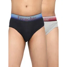 Frenchie Kids Navy & Grey Solid Briefs (Pack Of 2)-picture-12