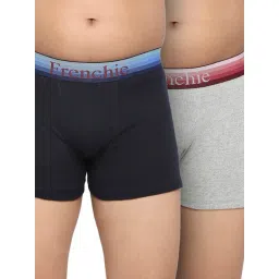 Frenchie Kids Navy & Grey Solid Trunks (Pack Of 2)-picture-10