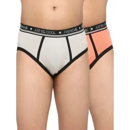 Frenchie Kids Peach & Grey Solid Briefs (Pack Of 2)-picture-48