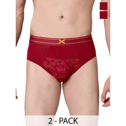 FRENCHIE Men Pack Of 2 Mid-Rise Basic Briefs FR-MI-BF-SIN-1X5-BKRED-S-PO2-picture-25