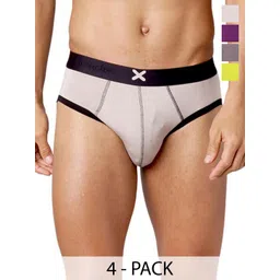 FRENCHIE Men Pack Of 4 Mid Rise Ultrasoft Briefs FR-MI-BF-HYPE-1X5-PO4-LPYLW-S-image-28