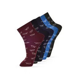 FRENCHIE Men Pack Of 5 Assorted Pattarned Cotton Ankle Length Socks-picture-19