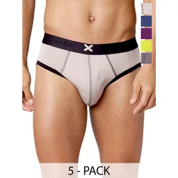 FRENCHIE Men Pack of 5 Mid Rise Ultrasoft Basic BriefsFR-MI-BF-HYPE-1X5-PO5-STGRY-S-picture-28