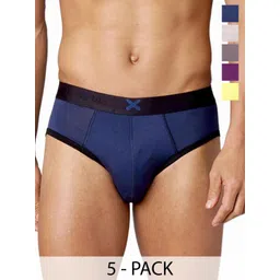 FRENCHIE Men Pack Of 5 Mid Rise Ultrasoft Briefs FR-MI-BF-HYPE-1X5-PO3-CRGRY-S-picture-31