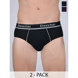 FRENCHIE Men's Pack Of 2 Solid Low Rise Basic Briefs-picture-13