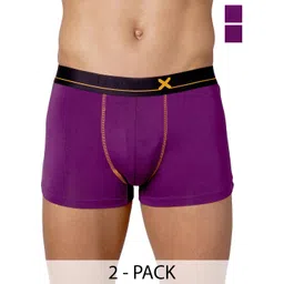 FRENCHIE Pack Of 2 Mid-Rise ShortTrunks FR-MI-TR-DRIP-1X5-PURHT-S-PO2-picture-29