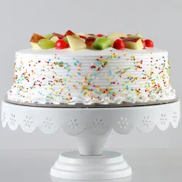 Fresh Fruit Vanilla Cake Half Kg image 2
