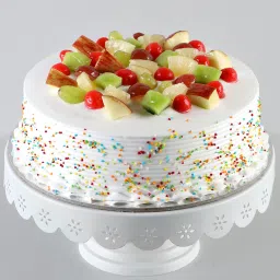 Fresh Fruit Vanilla Cake Half Kg image 3
