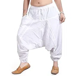 fressia fabrics Men's Cotton Solid Harem Pants Yoga Trousers Hippie Boho Pants-picture-25