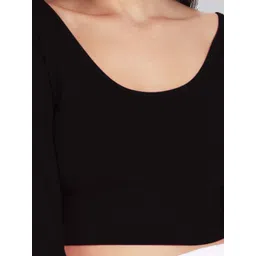 Fressia Fabrics Scoop Neck Readymade Saree Blouse image 2