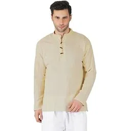 fressia fabrics Solid Cotton Short Kurta for Men-picture-55