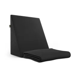 Frido Wedge Plus Cushion Cover | Ultrasoft, Breathable & Cool Pillow Cover | Aesthetic Pillow Cover for Home | Durable & Machine Washable | Black image 1