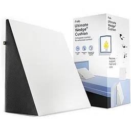 Frido Wedge Plus Cushion for Sleeping & Acid Reflux Relief, Memory Foam & High Resillience Foam, Orthopedic Wedge Cushion for Leg Elevator, Pregnancy, GERD, White & Grey- Pack of 1-picture-13