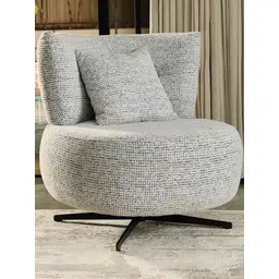 FRIENDS LIFE Glacier Grey Wooden High Resilience Foam Lounge Chair-picture-11