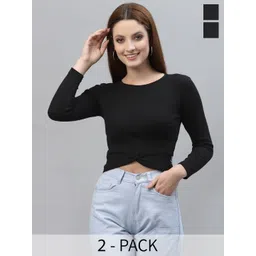 Friskers Black Pack Of 2 Organic Cotton Top-picture-31