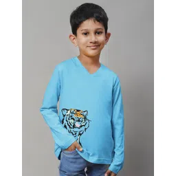 Friskers Boys Graphic Printed V-Neck Long Sleeve Cotton Slim Fit T-shirt-picture-23