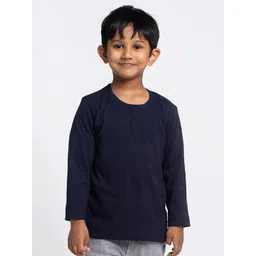 Friskers Boys Navy Blue Solid Round Neck T-shirt-picture-28