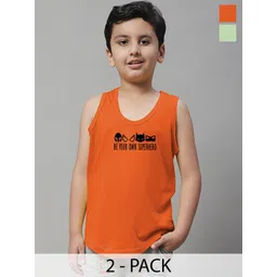 Friskers Boys Pack Of 2 Printed Pure Cotton Basic Vests KDC477-33-KDC476-08-image-4