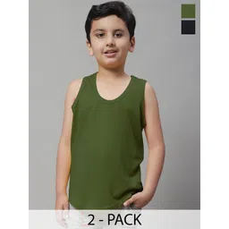 Friskers Boys Pack Of 2 Pure Cotton Basic Vests 070525KDC-01-34-image-2