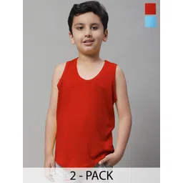 Friskers Boys Pack Of 2 Pure Cotton Basic Vests 070525KDC-03-20-image-44